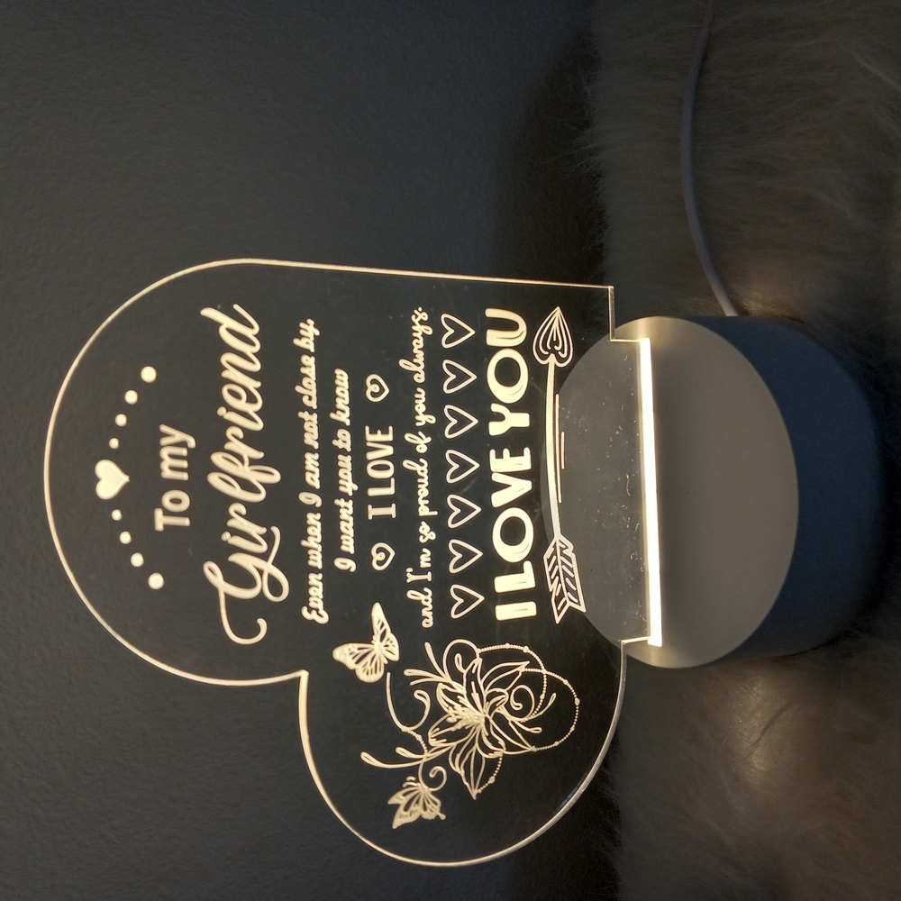 Heart-Shaped LED Lamp with Sentimental Message